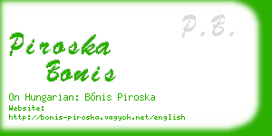 piroska bonis business card